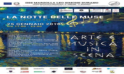 Brindisi: Giovedi 25 la prima Notte delle Muse del Liceo Artistico e musicale Simone-Durano
