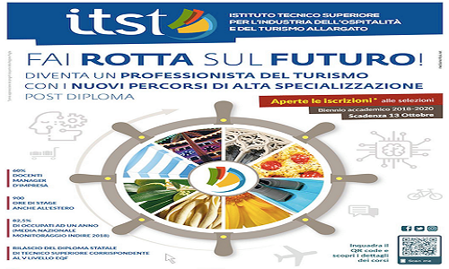 Esperti nel settore turistico. C’è tempo fino al 20 ottobre per partecipare alla selezione per il corso biennale di alta specializzazione post diploma organizzato dalla Fondazione ITSTurismo. 