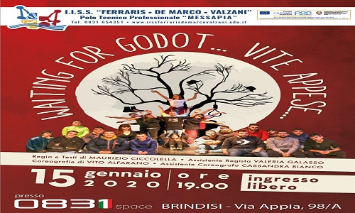 Brindisi:Waiting for godot…Vite appese in scena il 15 gennaio 