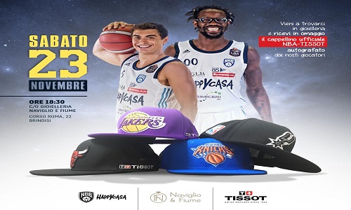 Sabato 23 l'evento Tissot-Naviglio & Fiume: ricevi i cappellini NBA da Brown e Zanelli