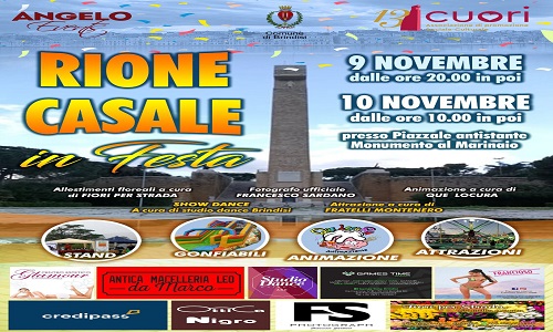 Sabato 9 e domenica 10 “Rione Casale in festa”