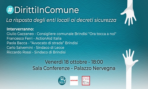 Approvato l'ordine del giorno per garantire l'iscrizione anagrafica dei richiedenti asilo - venerdì 18 l’iniziativa “Diritti in comune” promossa da Ora tocca a noi
