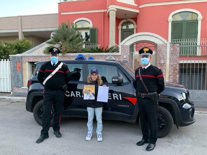 San Pietro Vernotico. Lettera di ringraziamento e una torta per i Carabinieri da parte di una bimba di 10 anni.