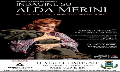 Indagine su Alda Merini, il 4 febbraio al Teatro Comunale di Mesagne