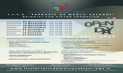 Avvio Orientamento a.s. 2022-2023  “Open Day” – Polo MESSAPIA