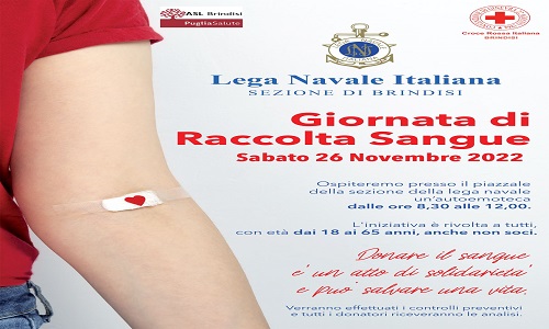 Lega navale italiana Brindisi raccolta sangue