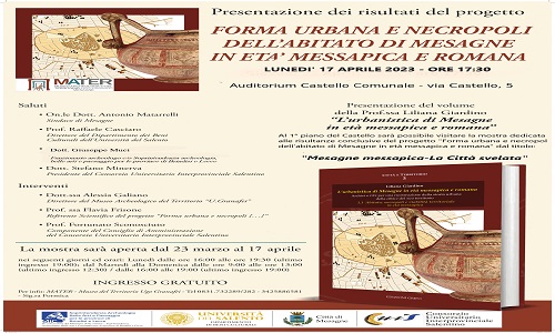 Forma urbana e necropoli dell’abitato di Mesagne, la presentazione dei risultati