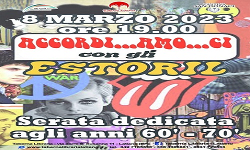 Taberna libraria a Latiano 8 marzo incontro musicale "Accordi..amo..ci con gli Estoni"