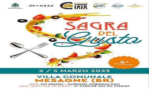 La IV Edizione “Sagra del Gusto” nella Villa Comunale di Mesagne fino a domenica 5 marzo