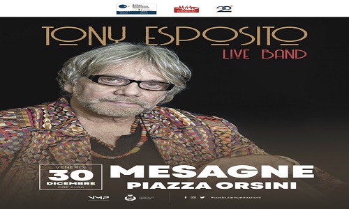 Tony Esposito Live Band in concerto, venerdì 30 dicembre alle 21 a Mesagne