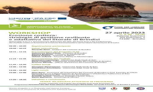 Workshop “Erosione costiera: strategie di gestione resiliente e adattativa del litorale di Brindisi”