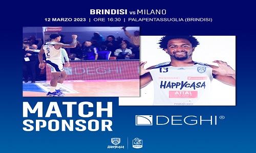 Basket:Deghi match sponsor di Brindisi-Milano 