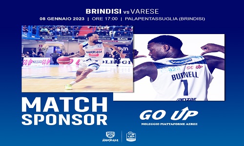 Happy casa Go Up srl sponsor gara Brindisi -Varese 