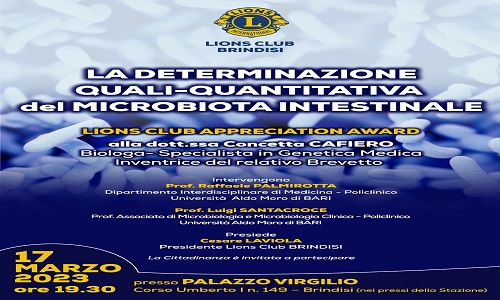 Lions incontro su "la determinazione micro quantitativa del microbiota intestinale "