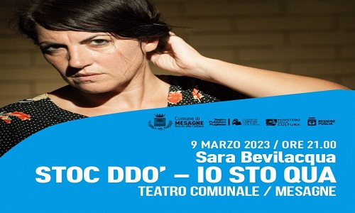 Sara Bevilacqua in scena giovedì 9 marzo al Teatro comunale di Mesagne