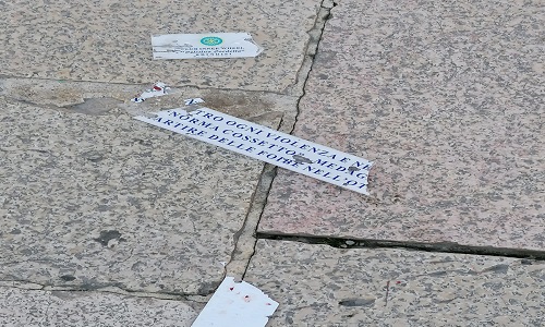 Brindisi : vandalizzazione panchina rossa per Marta Cossetto