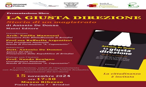 Rinviata  presentazione del libro “La giusta direzione. 