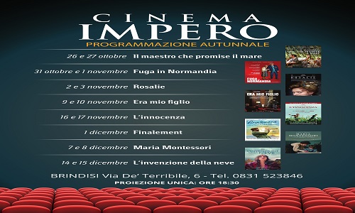 Brindisi il programma d'autunno del Cinema Impero 