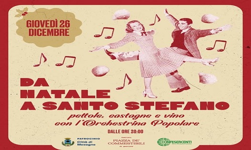 Da Natale a Santo Stefano: giovedì 26 dicembre sapori e musica in piazza Commestibili a Mesagne