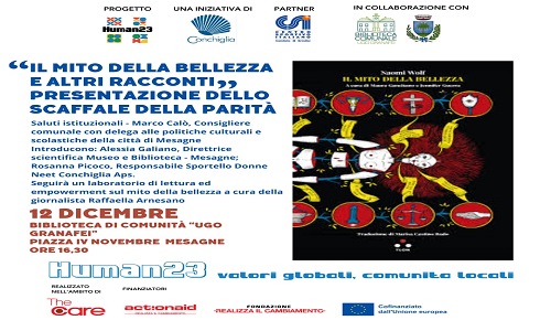 “Il mito della bellezza e altri racconti”, presentazione dello “scaffale della parità” e laboratori di lettura 