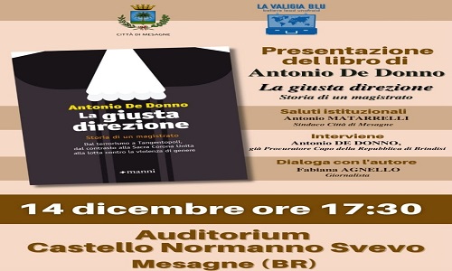 Il magistrato Antonio De Donno stasera a Mesagne per la presentazione del suo libro