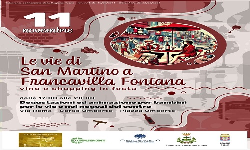 “Le vie di San Martino a Francavilla Fontana”, manifestazione promossa dal DUC Città degli Imperiali.