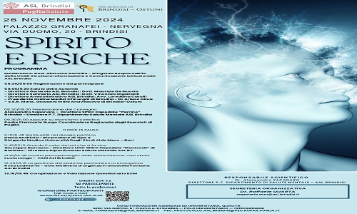 Spirito e psiche, un evento promosso da Asl e Arcidiocesi di Brindisi-Ostuni