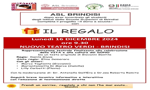 Il dono scuola: evento di chiusura del progetto con uno spettacolo teatrale al Verdi 