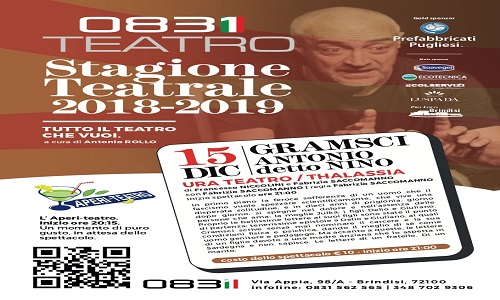 0831 prosegue la stagione teatrale con "Gramsci Antonio detto Nino"