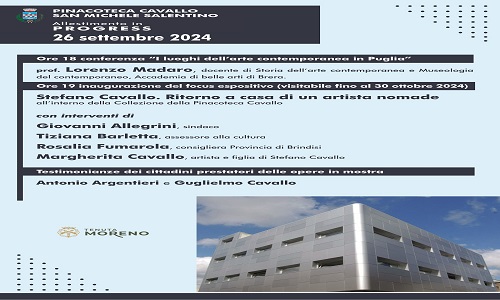 San Michele Salentino, giovedì 26 settembre apertura della mostra  “Stefano Cavallo