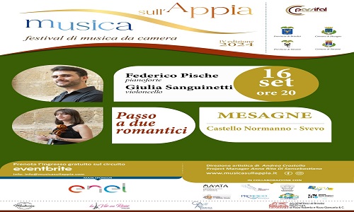 Musica sull’Appia, approfondimento sulla  Regina Viarum e concerto al Castello di Mesagne