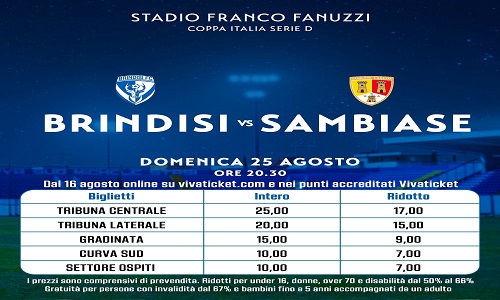 Calcio in vendita i biglietti per la gara contro Sambiase