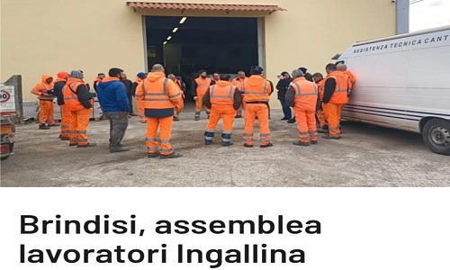 i sindacati pongono l'attenzione sui cantieri Aqp a Brindisi 