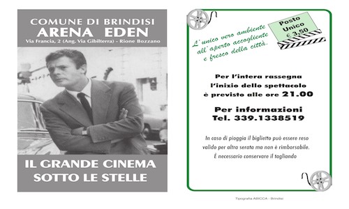 Brindisi con l'Estate torna l'Arena Eden