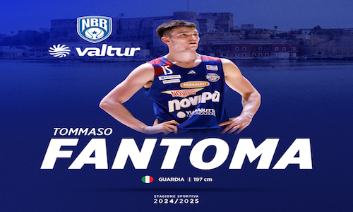 Tommaso Fantoma e' il nuovo esterno della Valtur Brindisi 